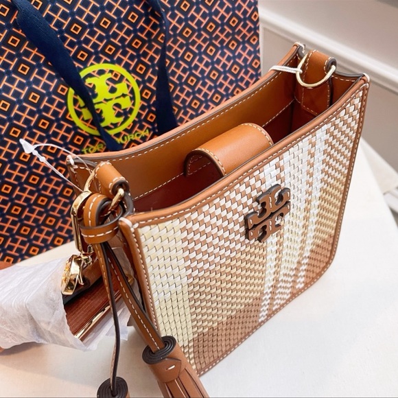 🎄🔥NeW! Tory Burch Thea Mini Woven Web Shoulder Bag - Picture 6 of 12